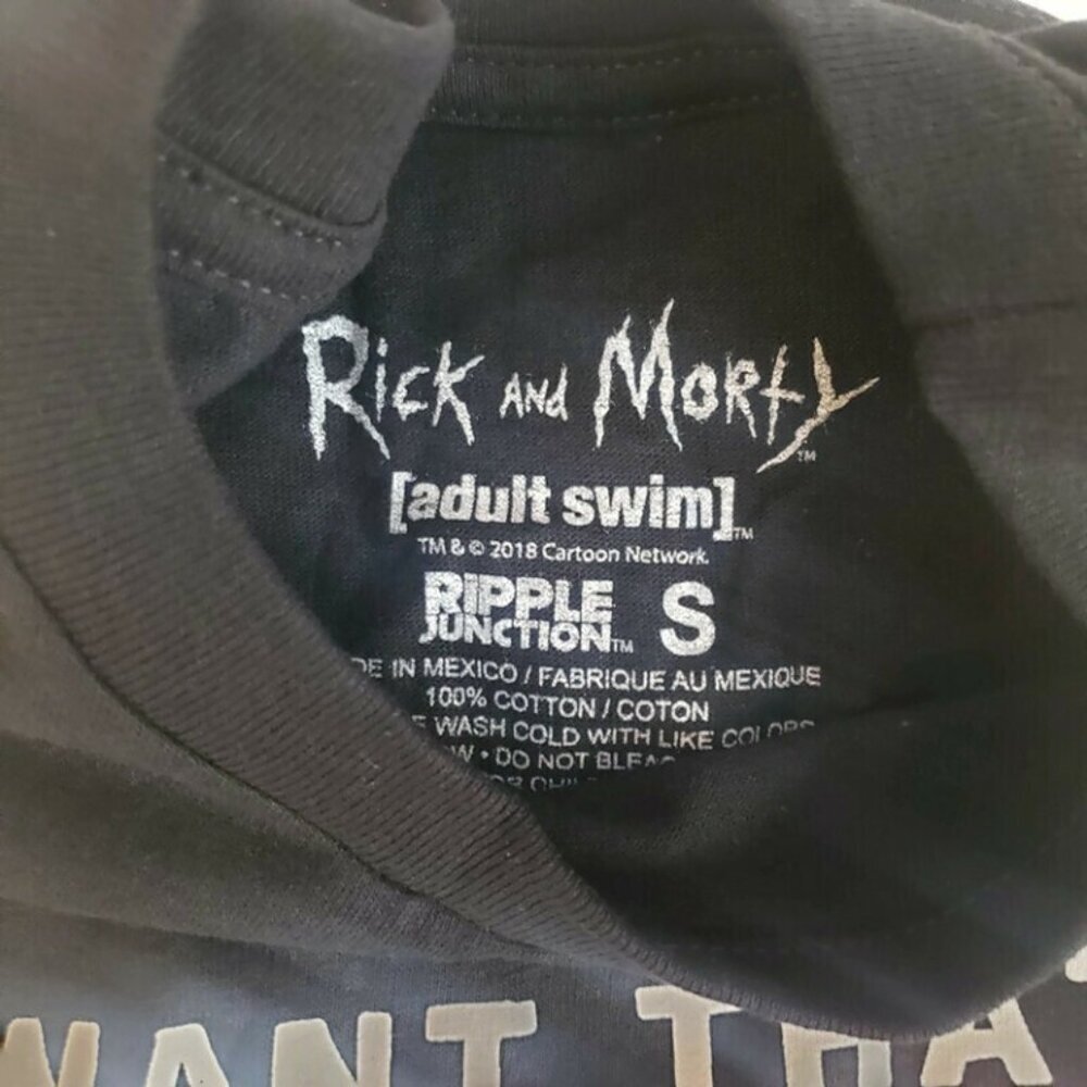 Rick & Morty Adult Mens Small T Shirt Szechuan Sauce Short Sleeve Swim Black - Picture 3 of 5